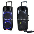 Super Big Power Woofer Double 10inch Plastic Trolley Battery Bluetooth Speaker with Light F73D